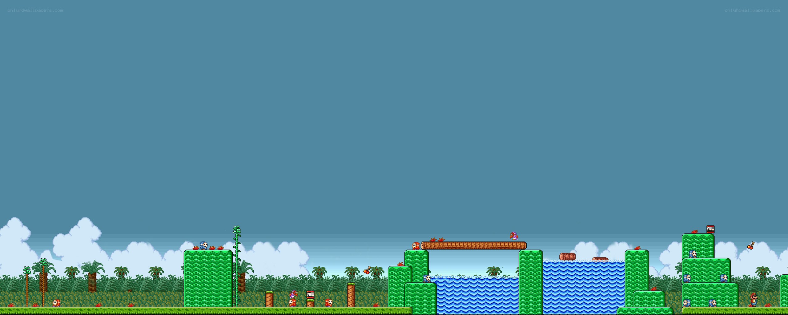 Pixel art game level scene