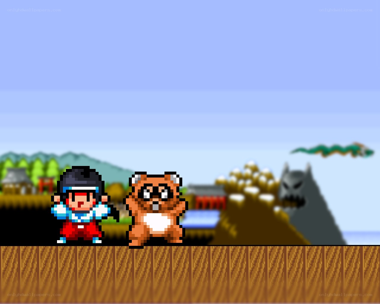 Pixel art game scene