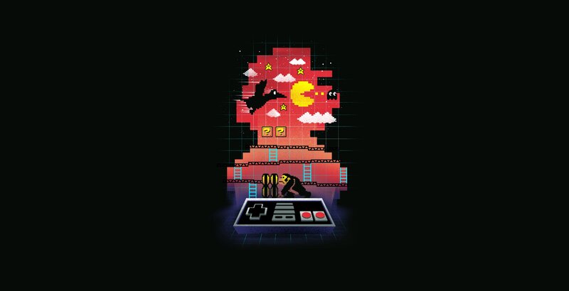 Pixel Art Game Scene — Black, Nostalgic