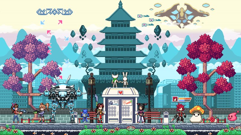 Pixel Art Game Scene — Blue