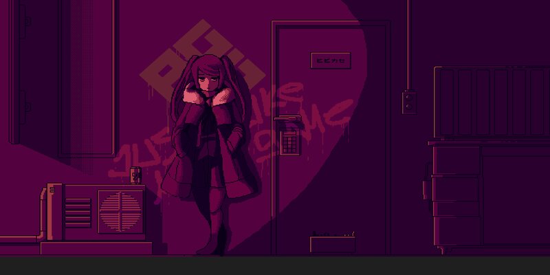 Pixel Art Girl in Coat