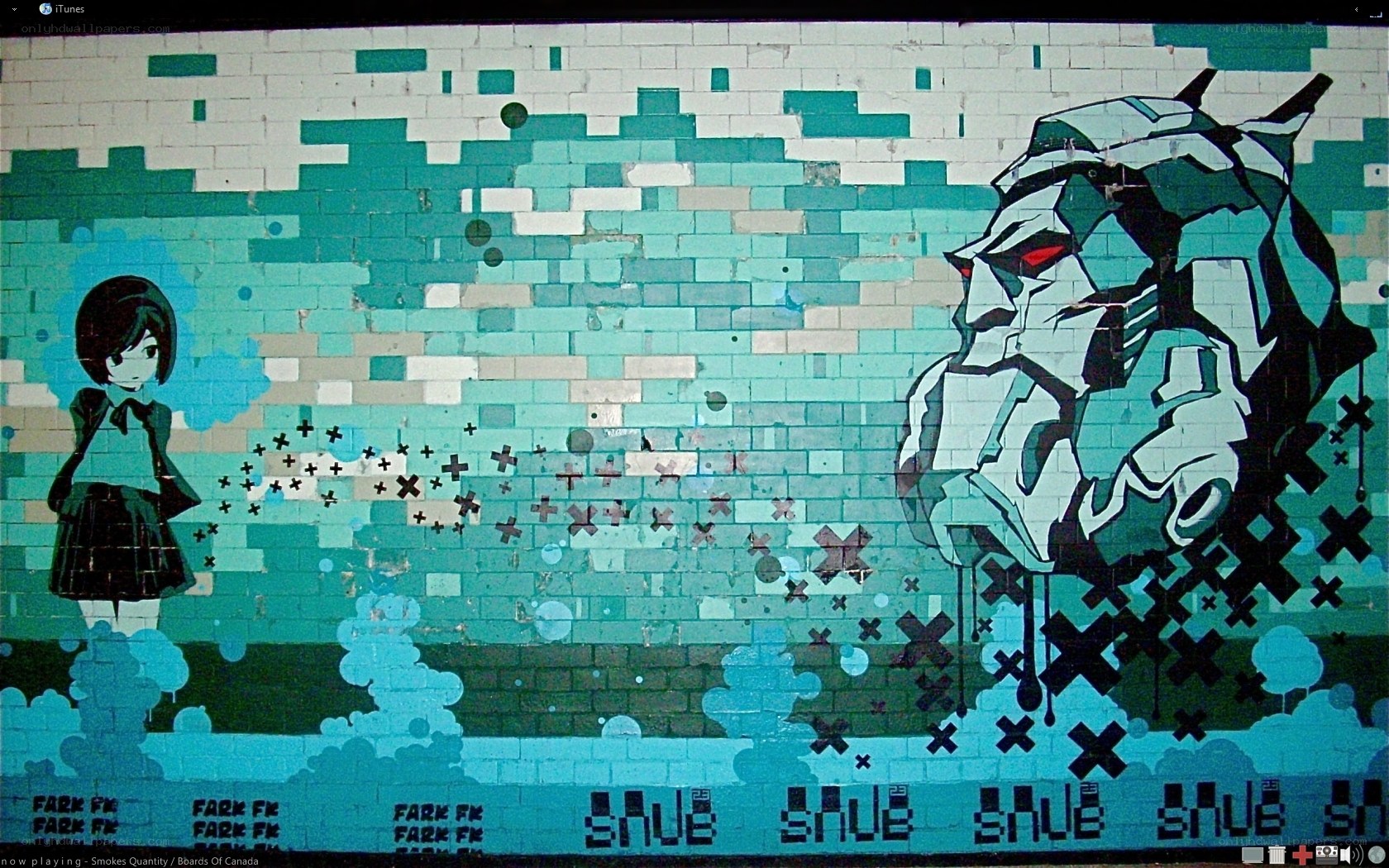 pixel art graffiti mural