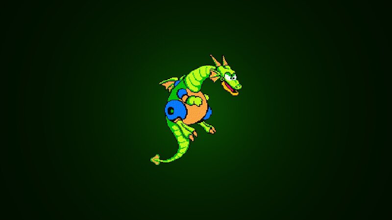 pixel art green dragon