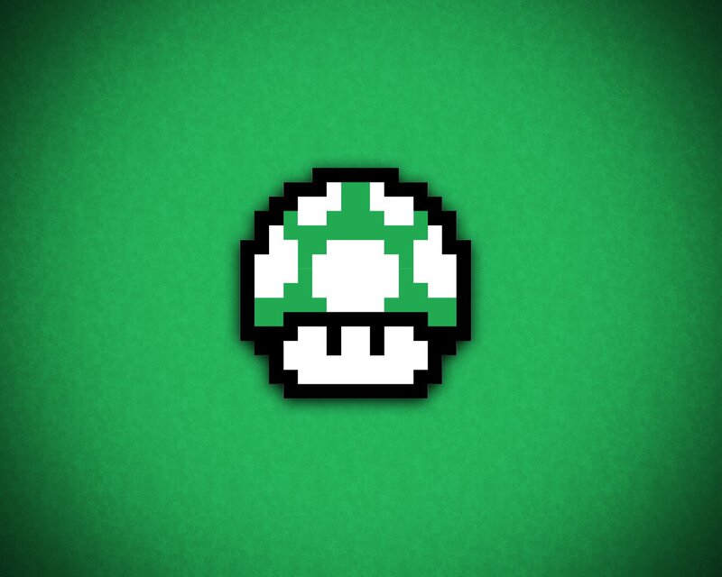pixel art green mushroom