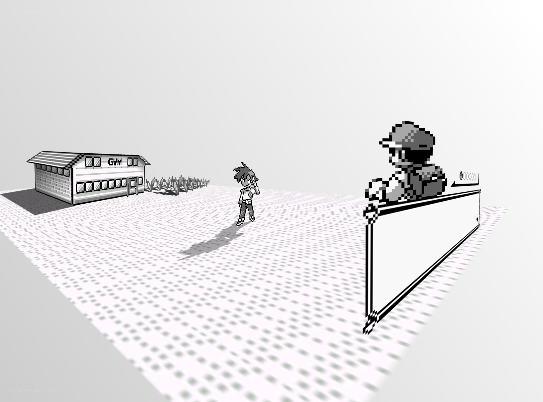 Pixel art gym scene