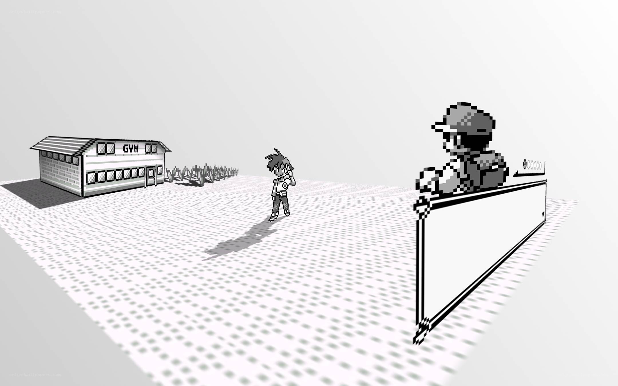 Pixel art gym scene