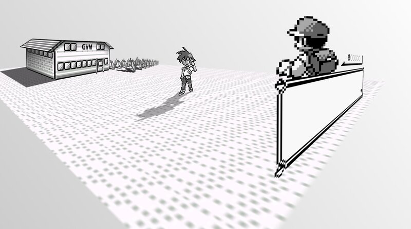 Pixel art gym scene