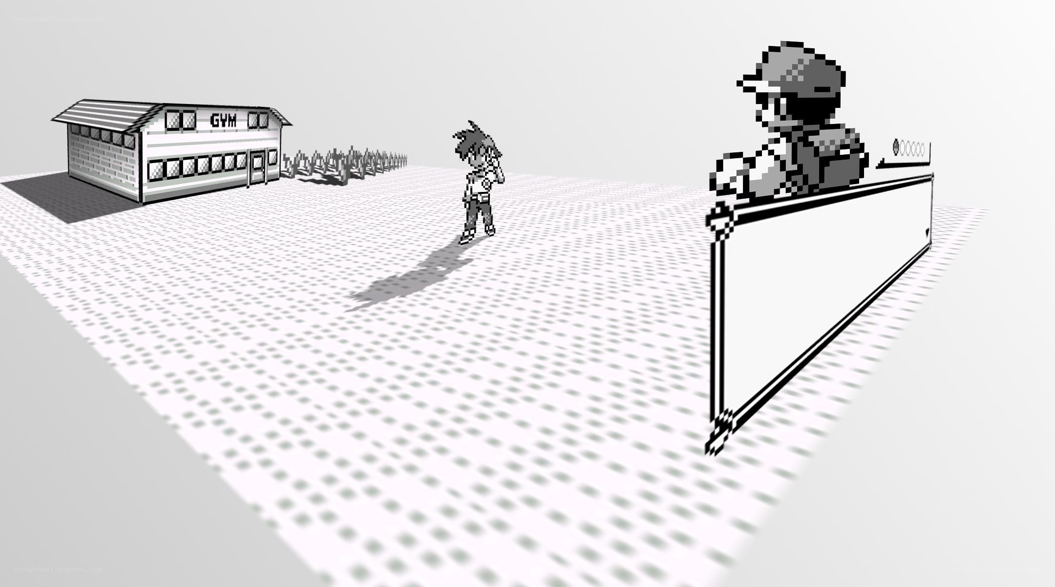 Pixel art gym scene