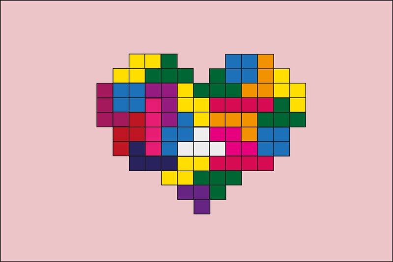 pixel art heart design