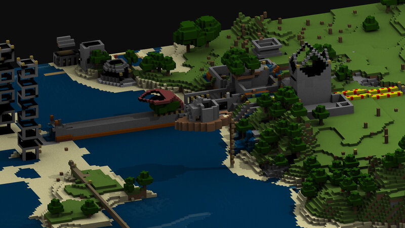 pixel art island landscape