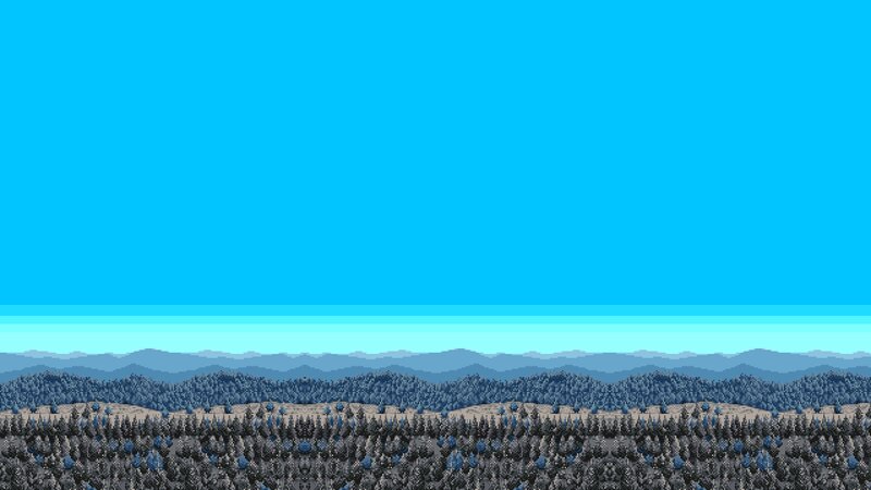 Pixel Art Landscape — Blue, Serene, Afternoon