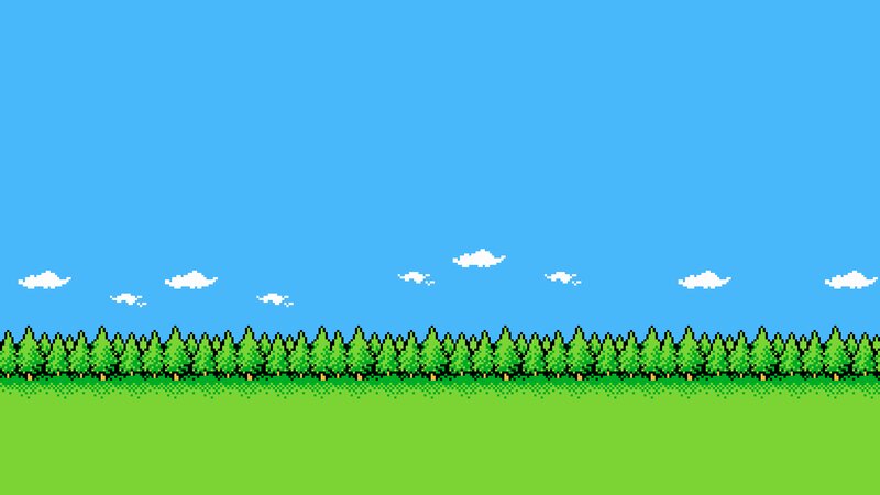 Pixel Art Landscape — Blue, Serene
