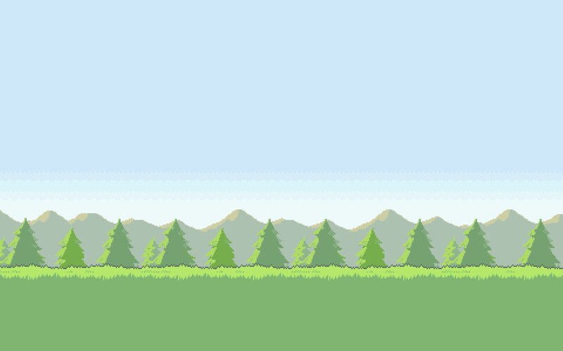 Pixel Art Landscape — Green, Serene