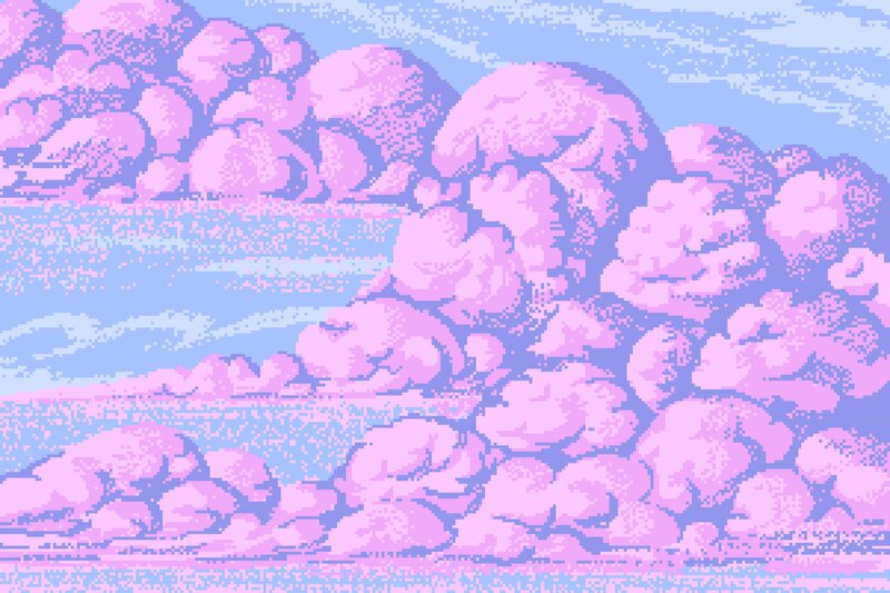Pixel Art Landscape — Pink, Serene