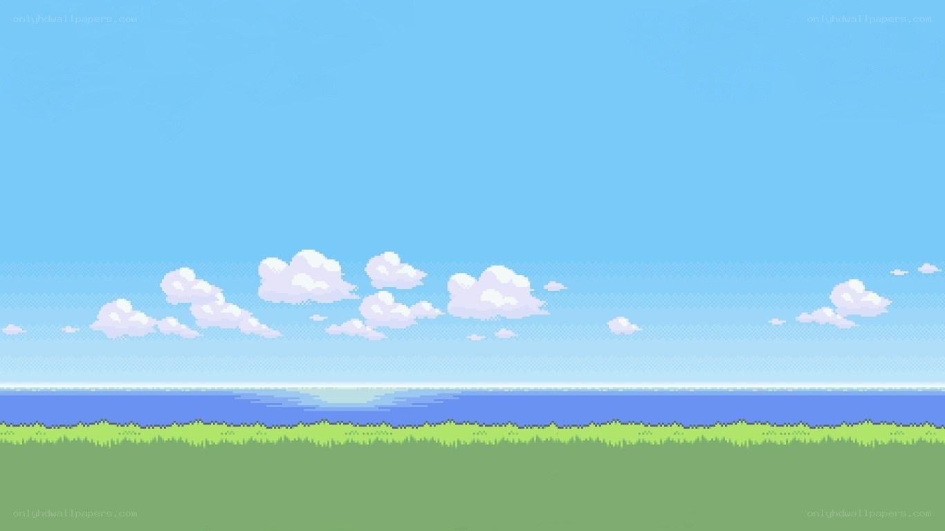pixel art landscape scene