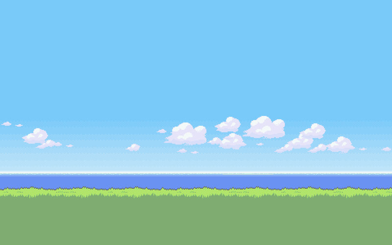 pixel art landscape scene