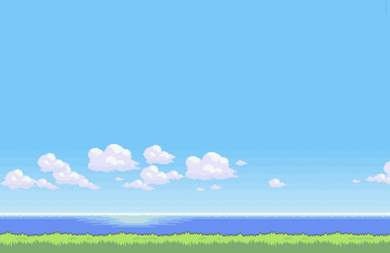pixel art landscape scene