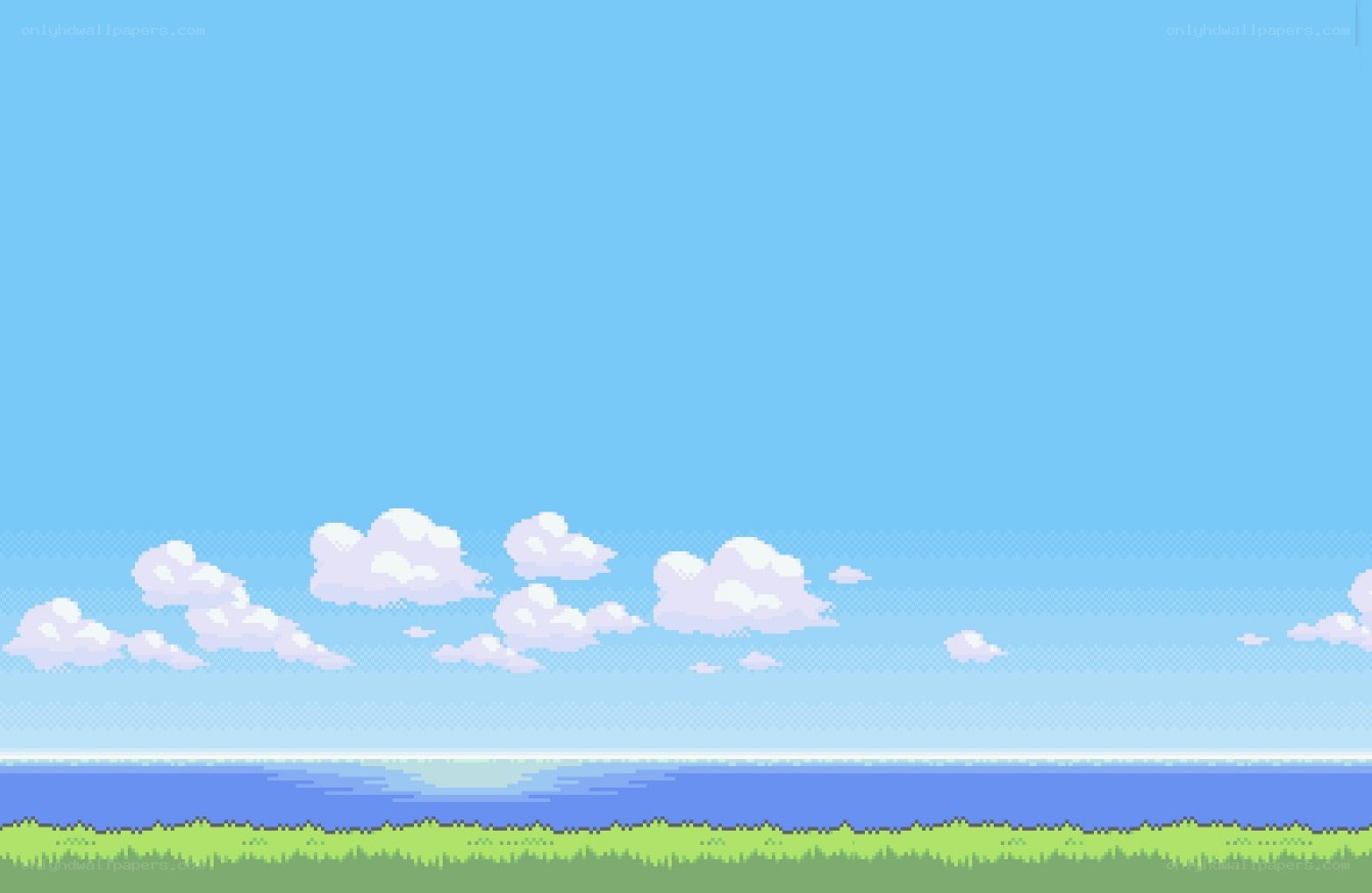 pixel art landscape scene