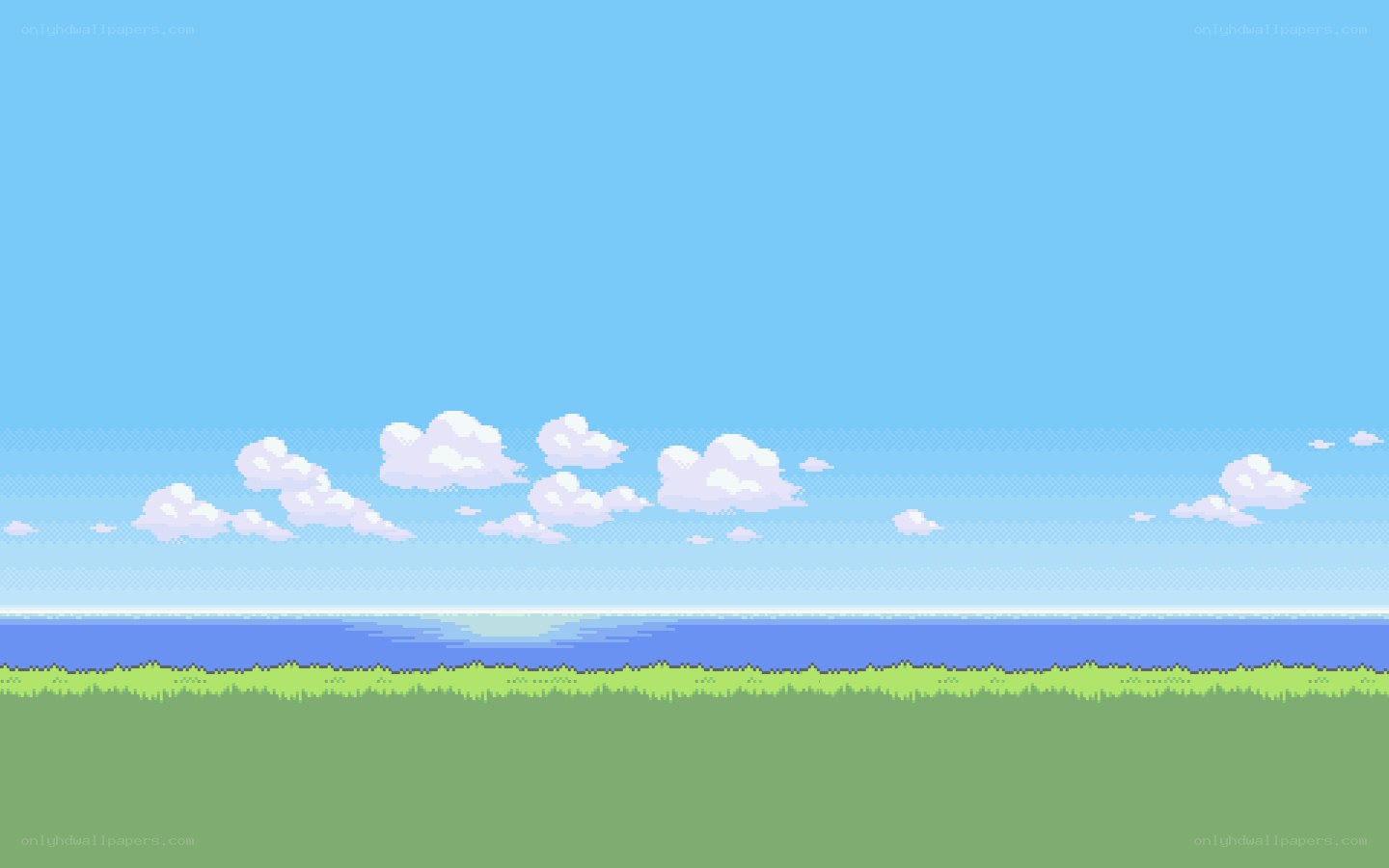 pixel art landscape scene