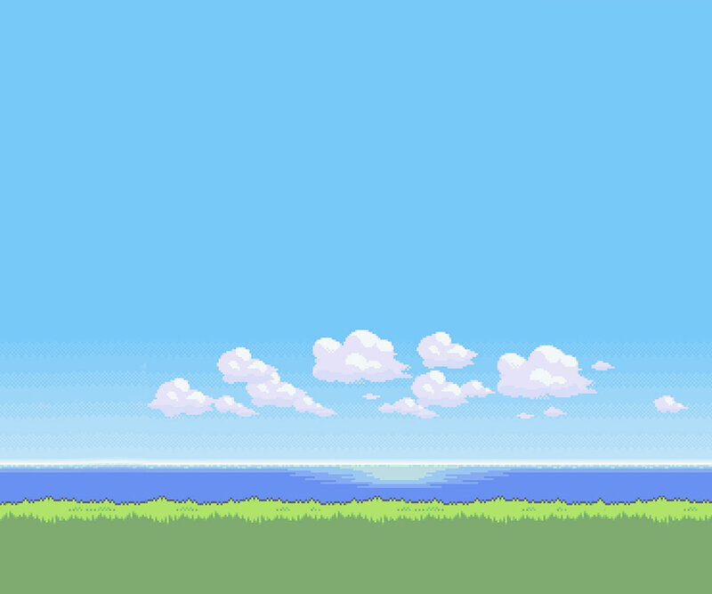 pixel art landscape scene