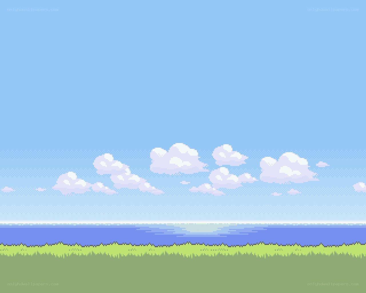 Pixel art landscape scene