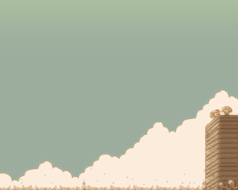 Pixel art landscape scene