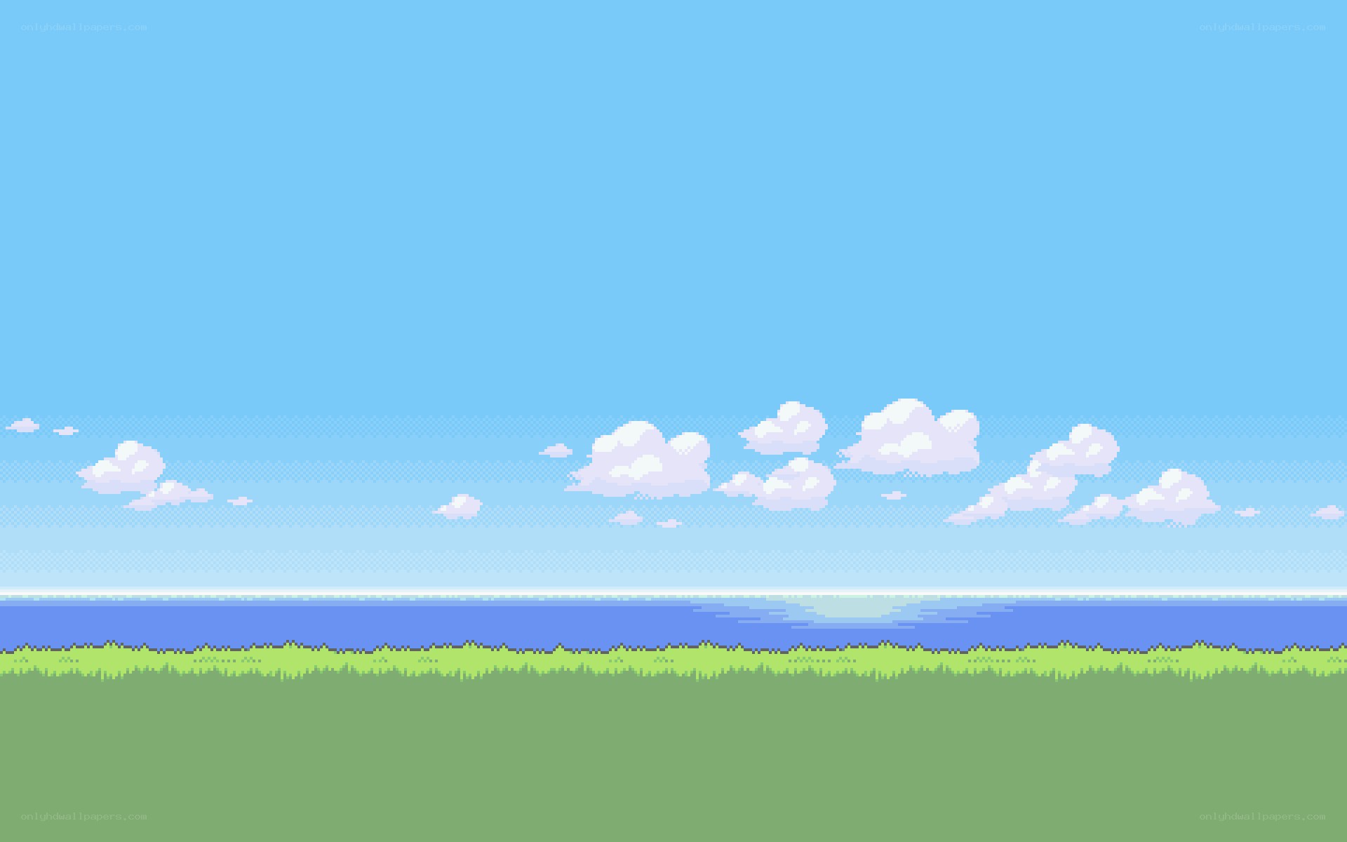 pixel art landscape scene