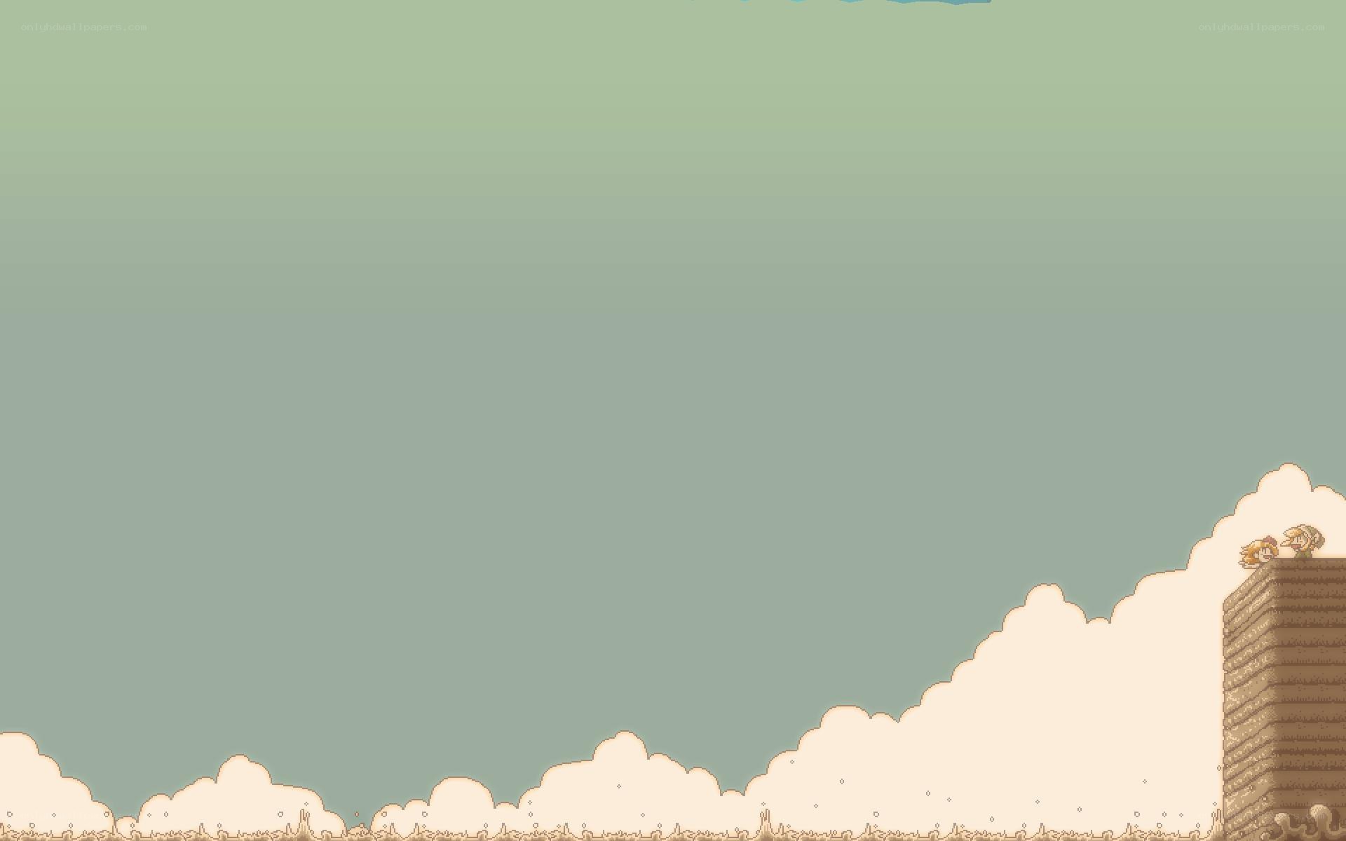 Pixel art landscape scene
