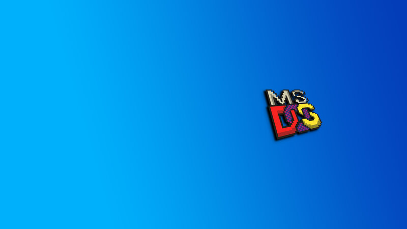 Pixel Art Logo — Blue, Minimalist