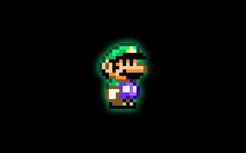 Pixel art Luigi character