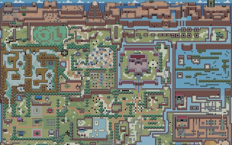 Pixel Art Map of a Game World — Green