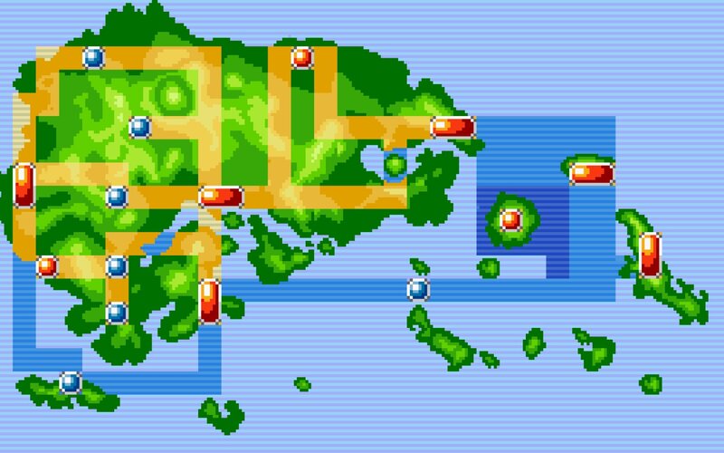 pixel art map of a region