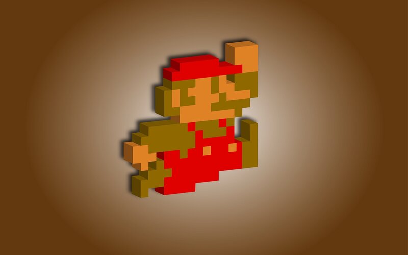 Pixel art Mario character