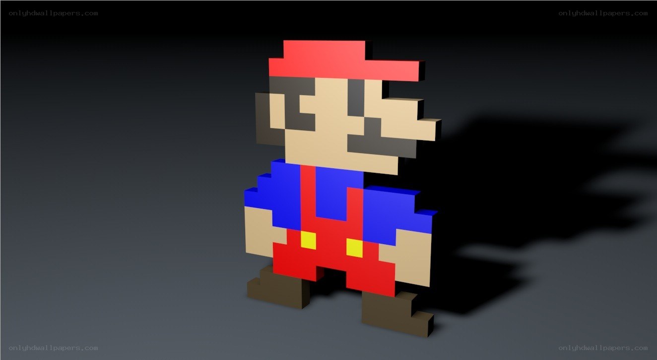 Pixel art Mario figure