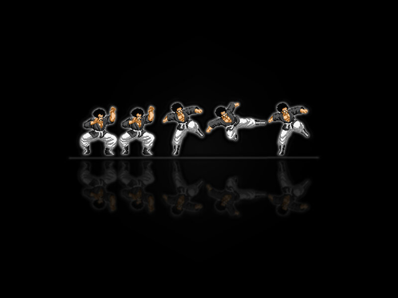 pixel art martial artist sequence