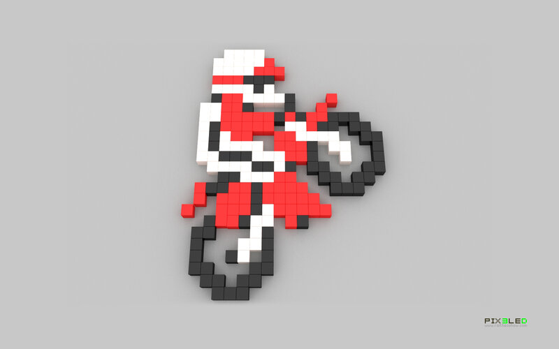 Pixel art motorcyclist