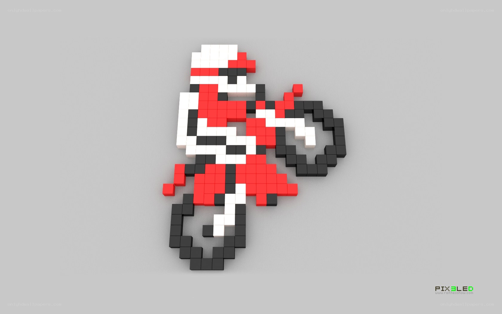 Pixel art motorcyclist