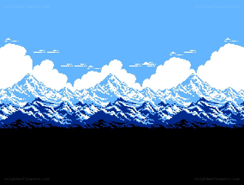pixel art mountain landscape