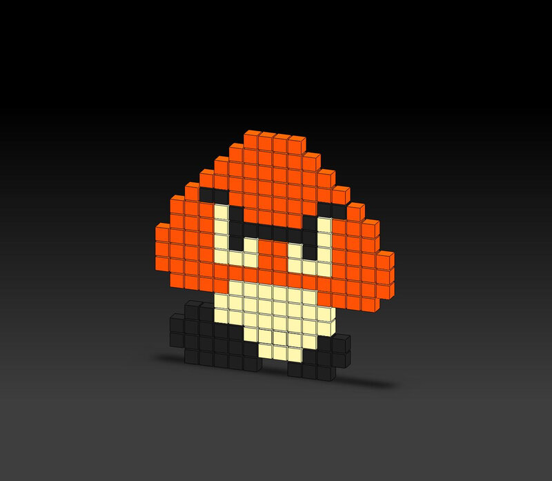 pixel art mushroom character