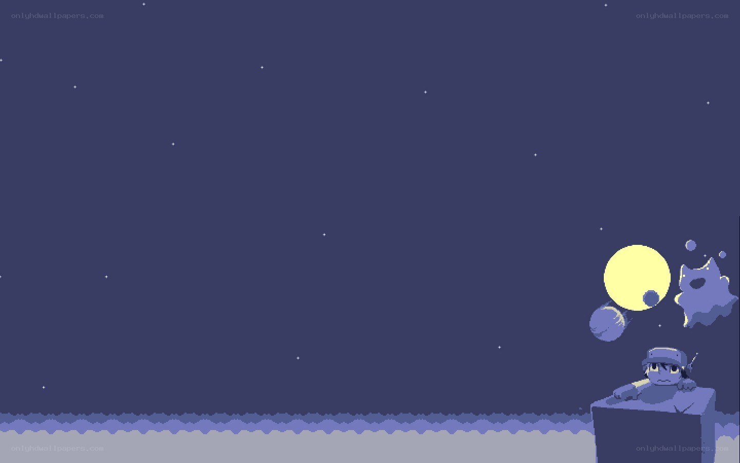 pixel art night scene
