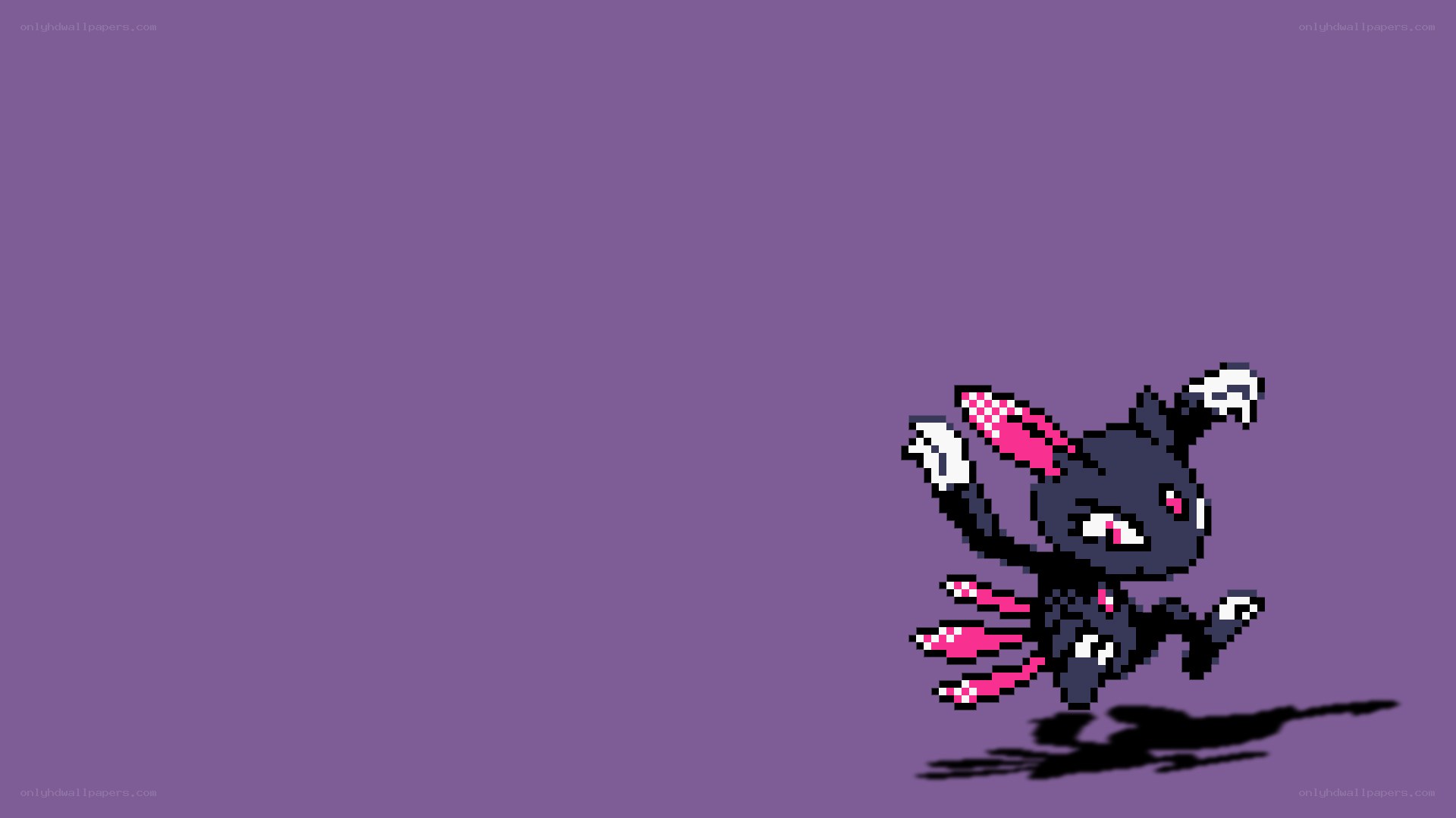 Pixel art of a black creature