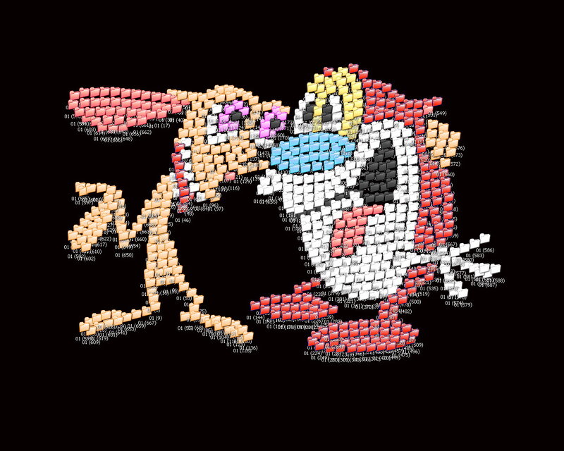 Pixel art of a cartoon bird
