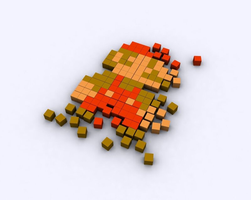 Pixel art of a character