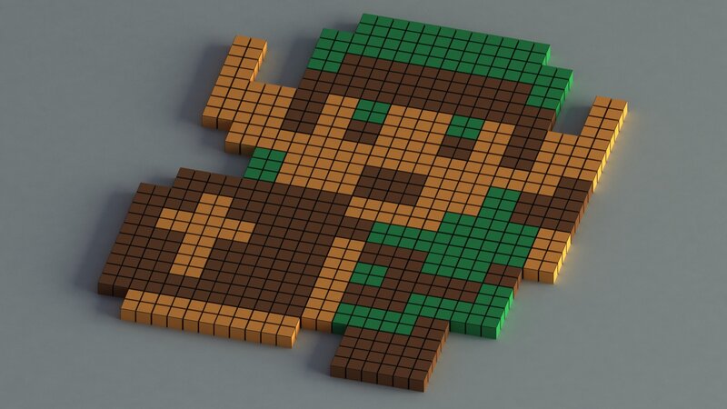Pixel art of a character