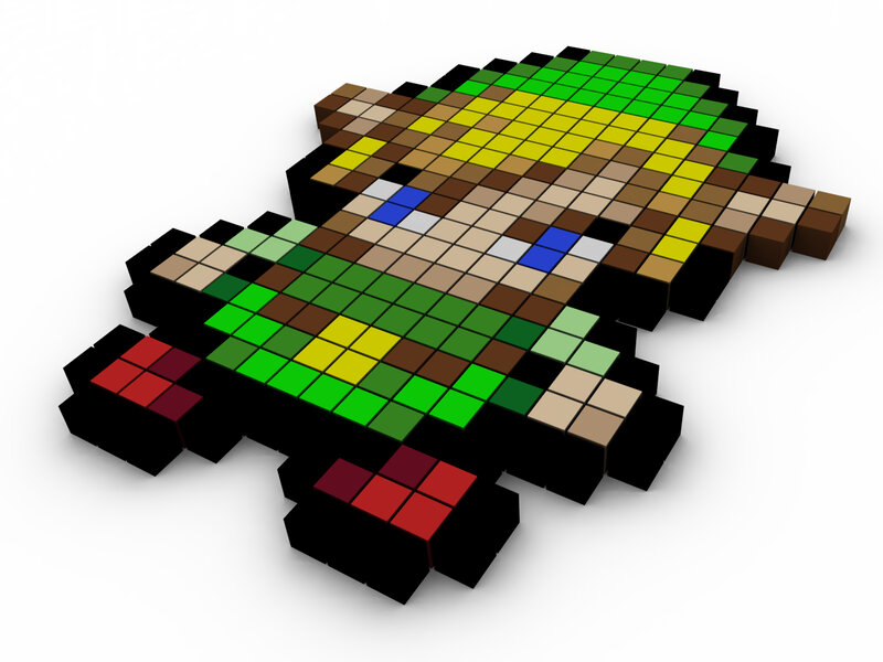Pixel Art of a Character — Green, Playful