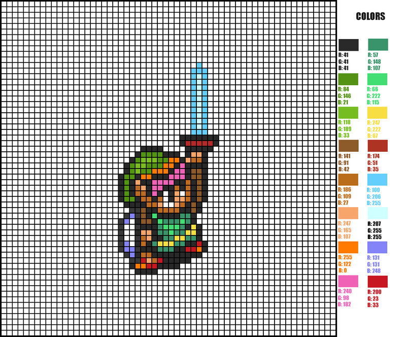 pixel art of a character with sword