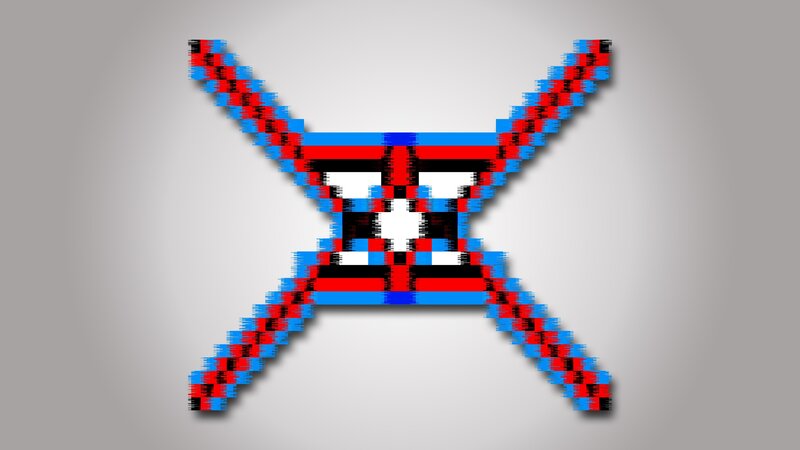 Pixel Art of a Face — Red