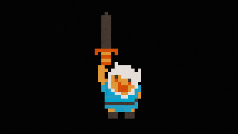 Pixel art of a knight