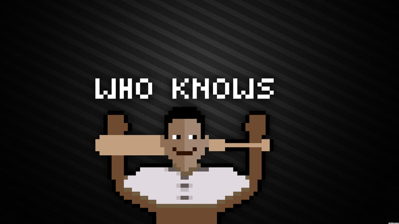 Pixel art of a man lifting weights