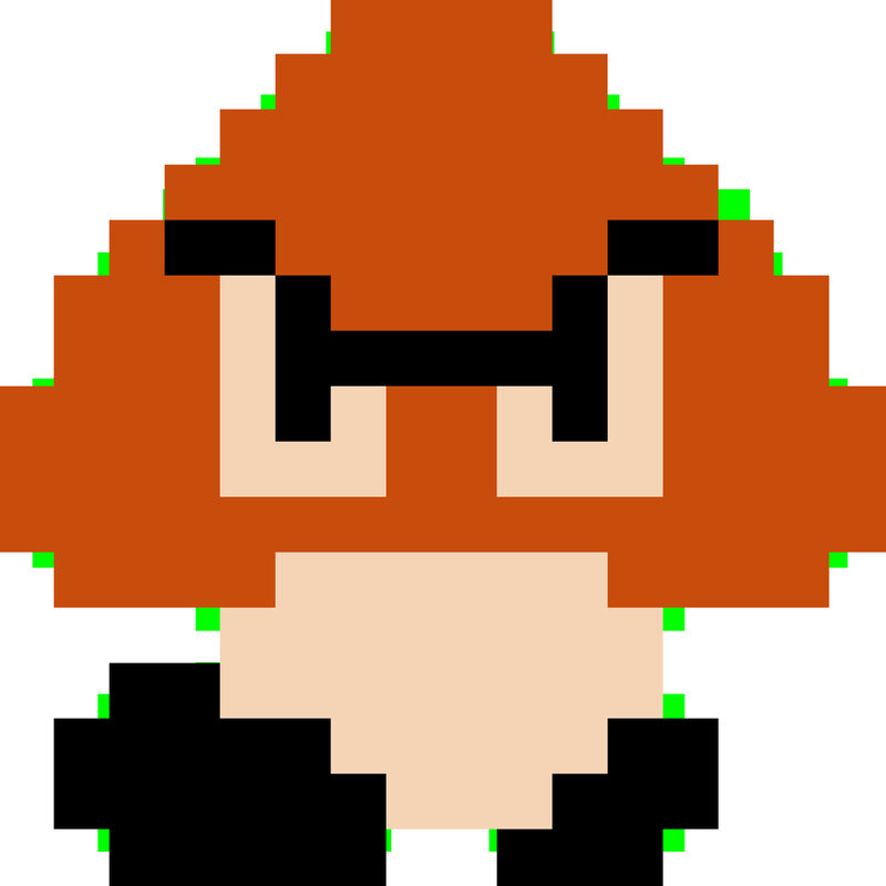 pixel art of a mushroom character